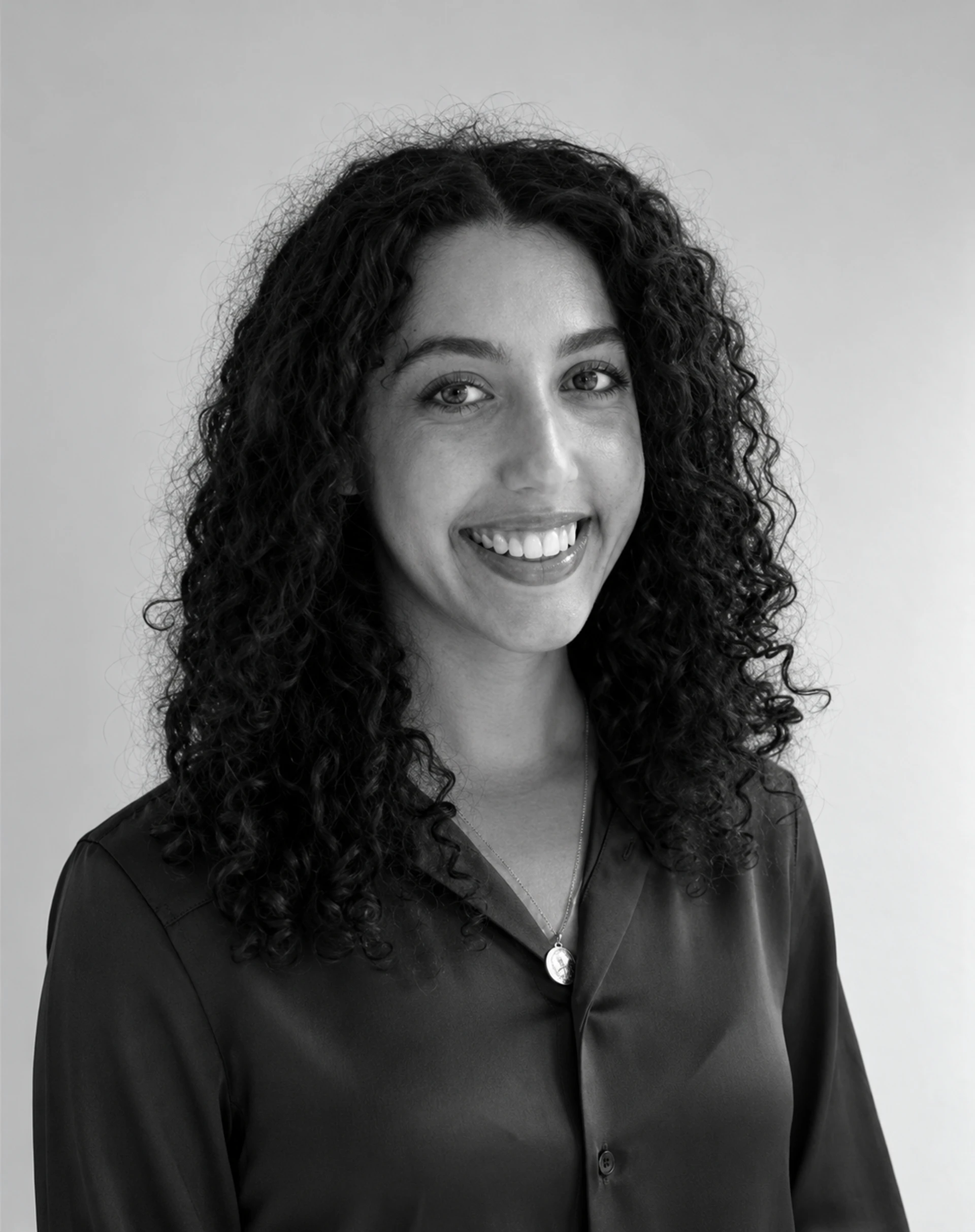 Black and white portrait of Emma Expert