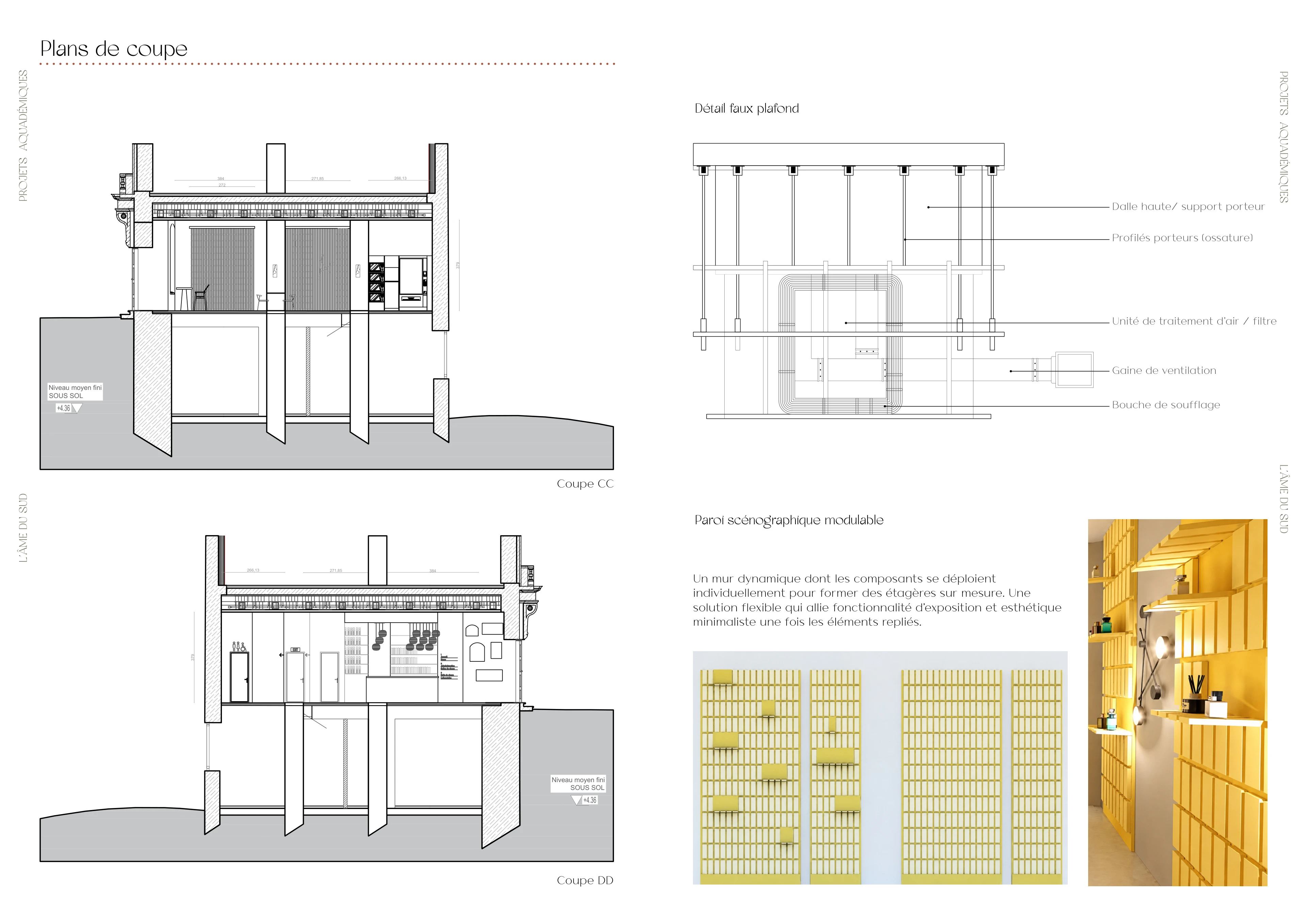 The Soul of the South - Sections & flexible partition, portfolio board