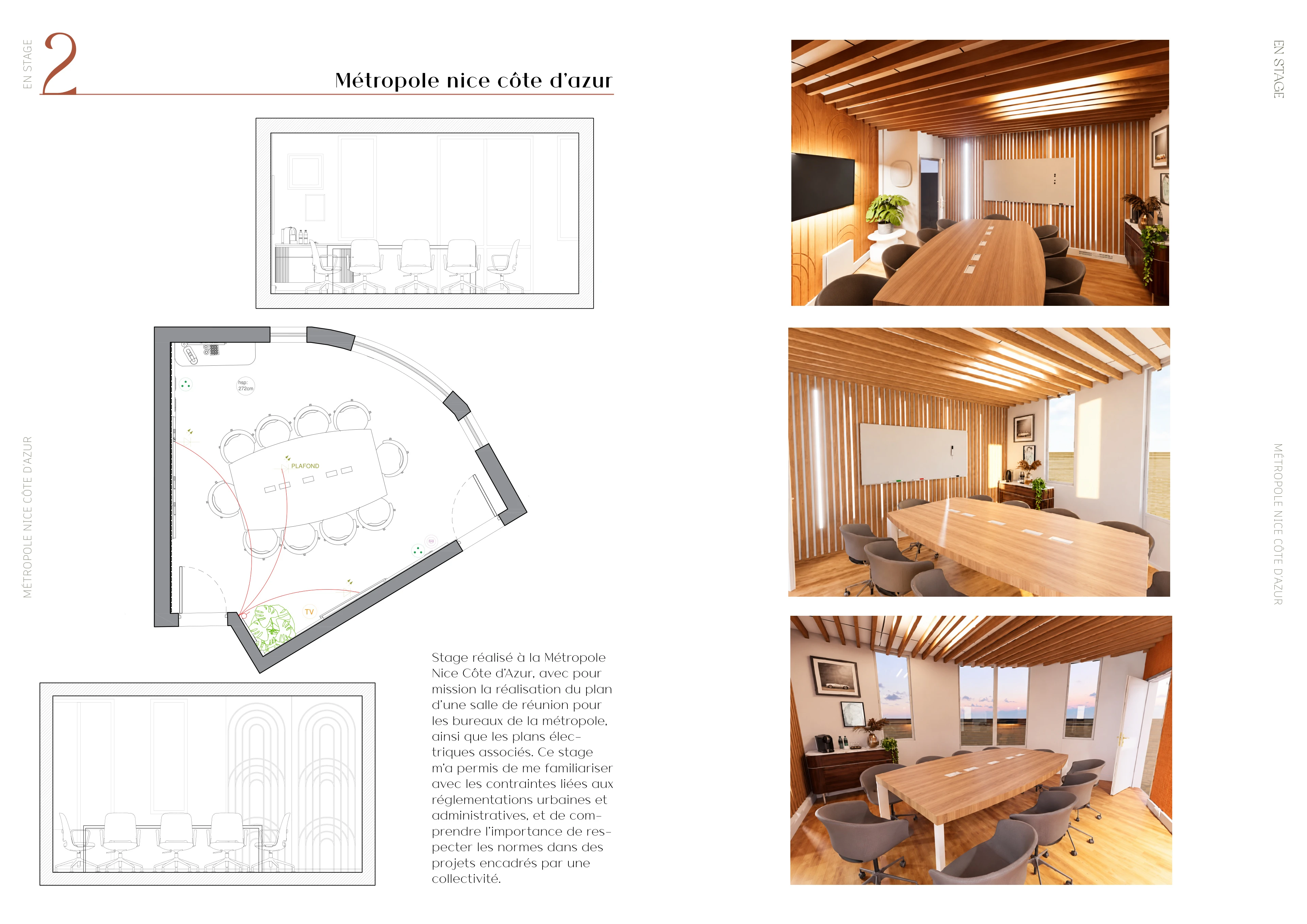 Nice Côte d’Azur Metropolitan Authority - Meeting room - drawings & perspectives, portfolio board